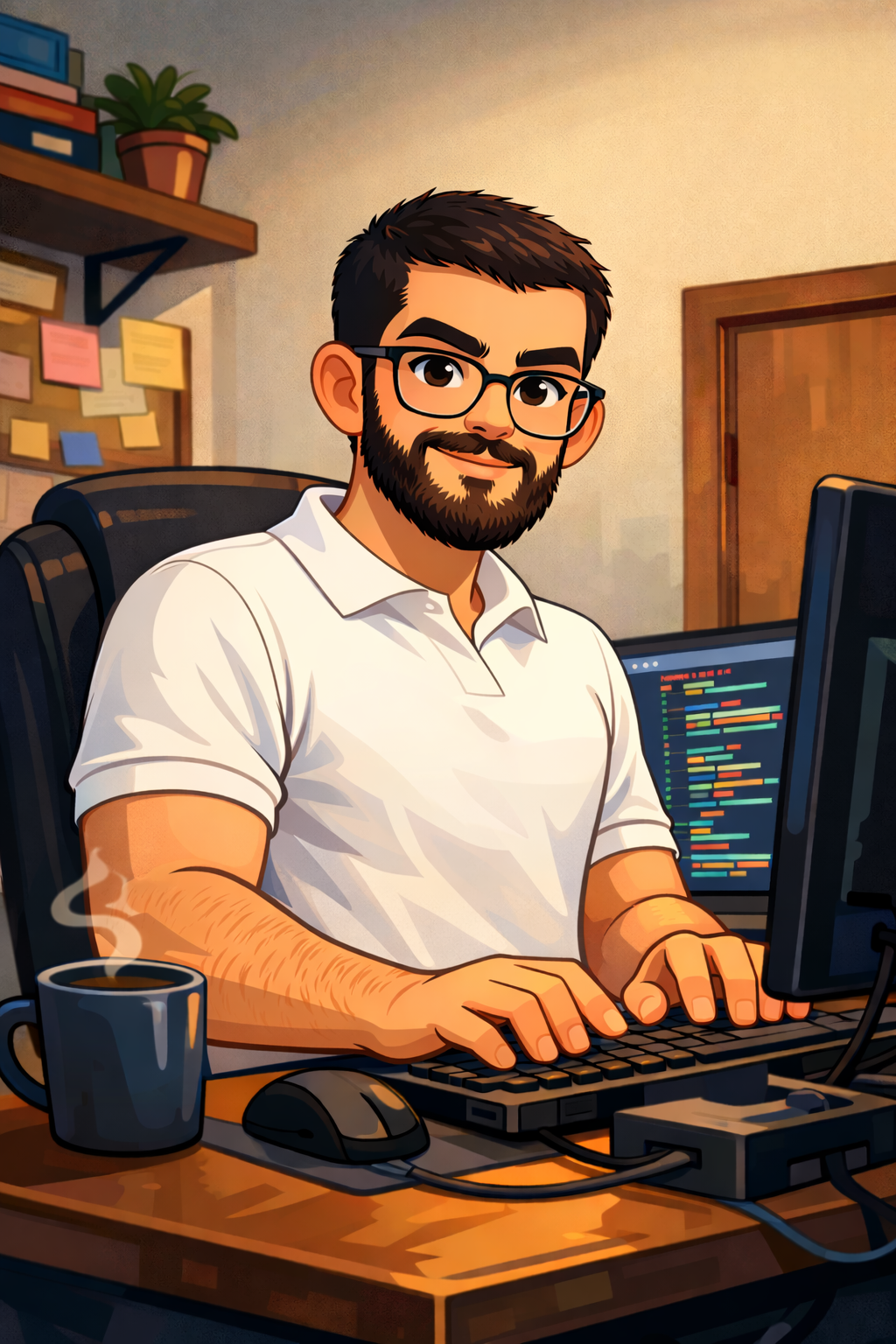 Desenvolvedor Sentado Programando